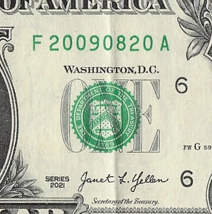 AUG 20 2009 Birthday Fancy Serial Number Date Note One Dollar Bill 08 17 2009 - Picture 1 of 11