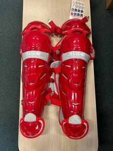 All-Star Vela S7 Fastpitch Catcher's Leg Guards 13" LGW13S7 - Scarlet Red - Picture 1 of 2