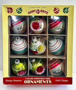 Christopher Radko Shiny Brite Vintage-inspiriert Glas Ornamente Box Set NEU - Bild 1 von 12