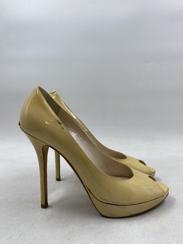 Christian Dior pompa a spillo beige punta aperta con 7 5