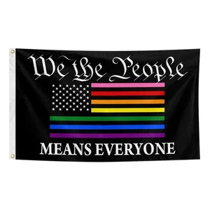 Pride Flag We The People Rainbow Flag 3x5 Ft Flag with Two Metal Grommets Gay... - Picture 1 of 7