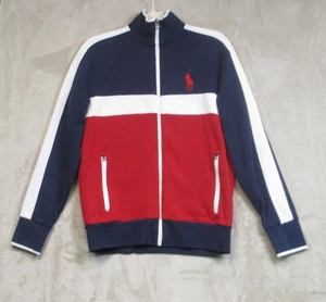 Polo Ralph Lauren Track Jacket Full Zip Color Block USA Flag Big Pony Size XS - Picture 1 of 14