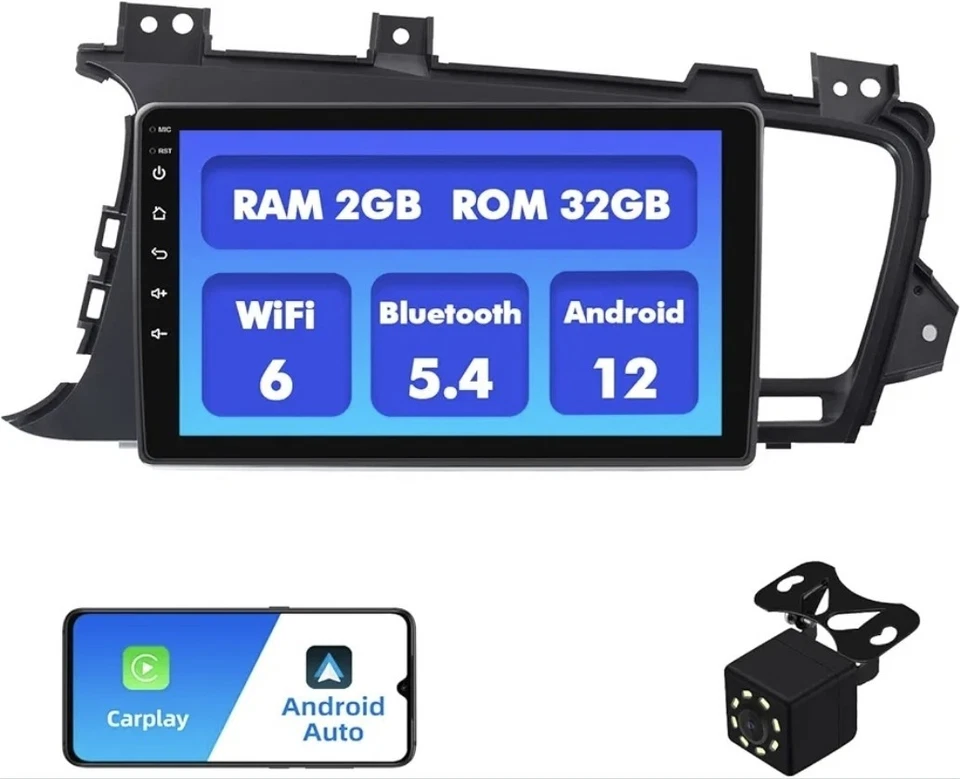 Radio de coche estéreo Kia Optima K5 2010-2013 Apple Carplay Android 13 GPS navegación Foto 1 de 4