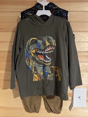 Conjunto Chaleco Dinosaurio 3 Piezas 4T Joggers Chaleco Manga Larga T Sudadera con Capucha Foto 1 de 4