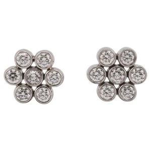 Aretes con flores de platino PT950 de diamantes de Tiffany & Co. - Imagen 1 de 10