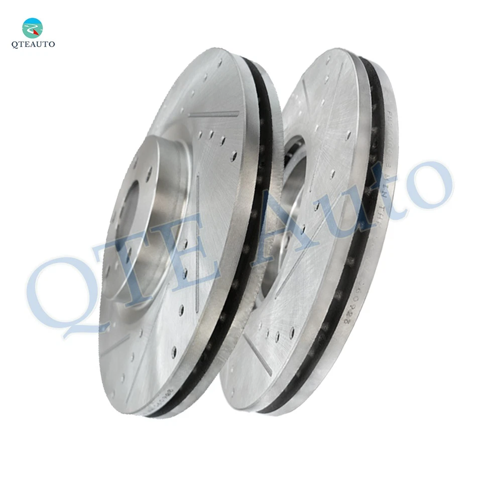 Front 320mm Drilled Slotted Disc Brake Rotors For 2011-2013 Infiniti M56 - Image 1 of 4