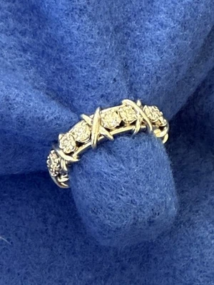 Anillo Tiffany's Jean Schlumberger 16 Diamantes Platino Banda Talla 6 Foto 1 de 4