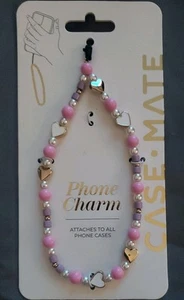 Case-Mate téléphone breloque bracelet multicolore perles rose blanc violet universel - Photo 1 sur 2