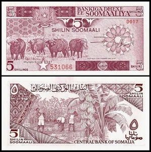 SOMALIA 5 chelines, 1987, P-31, moneda mundial UNC - Imagen 1 de 1