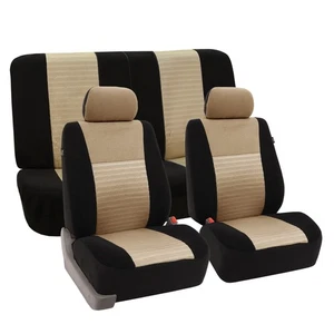 Mesh Car Seat Covers Front Rear Full Set For Auto Car SUV Van Beige Black - Bild 1 von 9