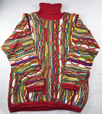 Suéter De Colección COOGI Brillante Multicolor Cuello Alto Arco Iris Talla L Biggie RARO Foto 1 de 4