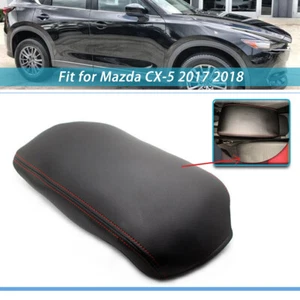Leather Center Console Lid Seat Armrest Cover Black For Mazda CX-5 CX5 2017 2018 - Picture 1 of 1