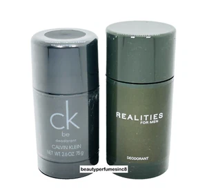 CK BE by CALVIN KLEIN & REALITIES For MEN DEODORANT STICK 2.6oz-75g BRAND NEW - Picture 1 of 6