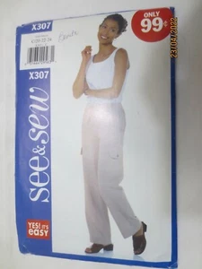 Uncut Vintage Butterick See & Sew X307 Miss Cargo Drawstring Pants size 20-22-24 - Picture 1 of 2