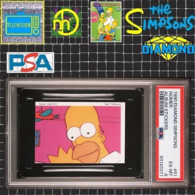 1990 Diamond Simpsons Stickers - #51 Homer - PSA 6 EX-MT - Image 1 of 4