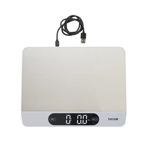 Taylor 22LB High Capacity Kitchen Food Scale with Stainless Steel Surface, White - Picture 1 of 7