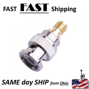 BNC Male to SMA Female Plug Coax Adapter - Picture 1 of 3