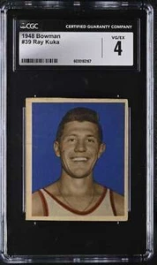 1948 BOWMAN #39 RAY KUKA CGC 4 VG/EX KNICKS HIGH NUMBER 4210 - Picture 1 of 2