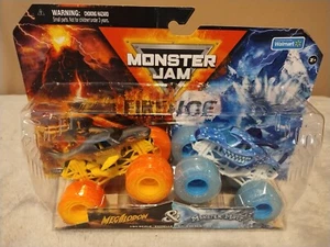 Monster Jam Megalodon v Monster Mutt 1:64 FIRE & ICE Special Edition 2pk 2024 - Picture 1 of 12