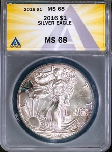 2016 $1 Silver American Eagle Dollar MS 68 ANACS # 7668226 + Bonus - Picture 1 of 2