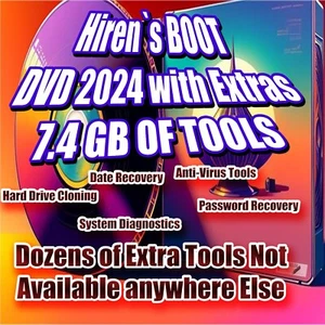 Hiren's Boot DVD 2024 with Extra Tools - 7.4GB PC SUPPORT TOOL DVD FOR EVERYONE - Picture 1 of 11