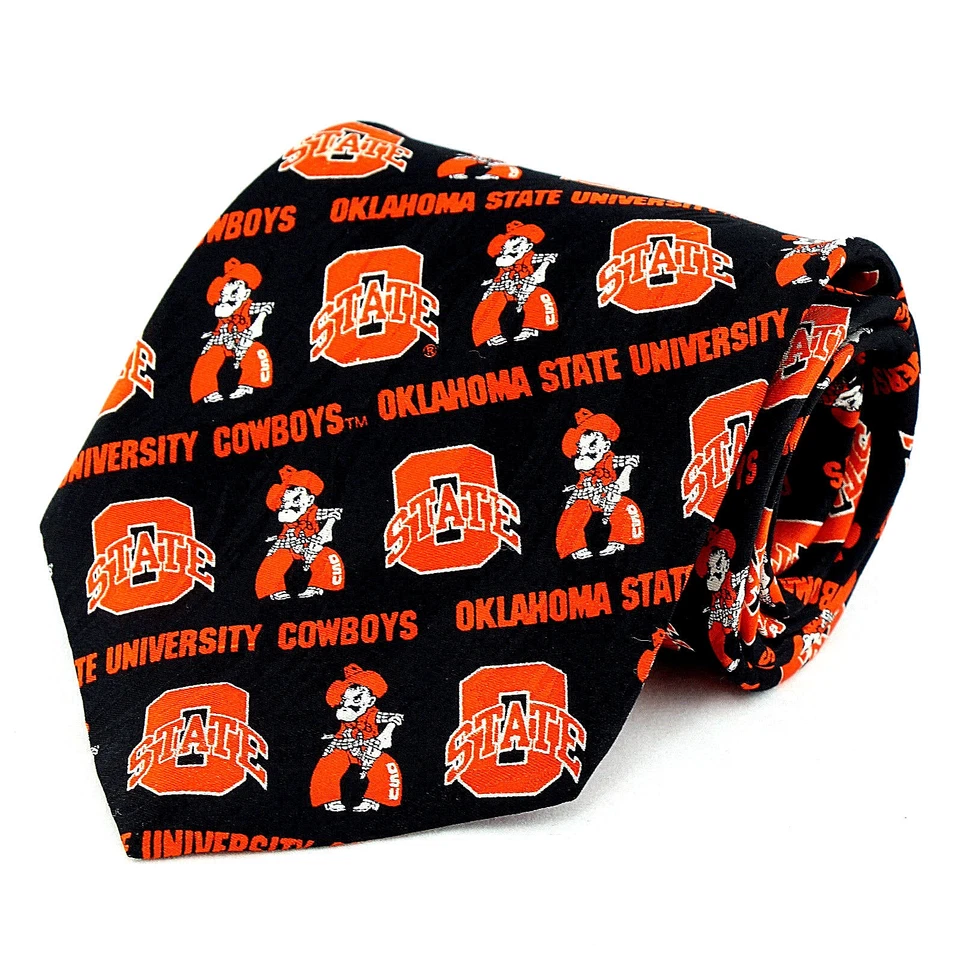 Corbata negra para hombre Oklahoma State Cowboys universidad moda  Foto 1 de 3