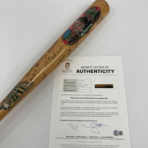 1967 Boston Red Sox AL Champs Team Signed Baseball Bat Carl Yastrzemski Beckett - Picture 1 of 11
