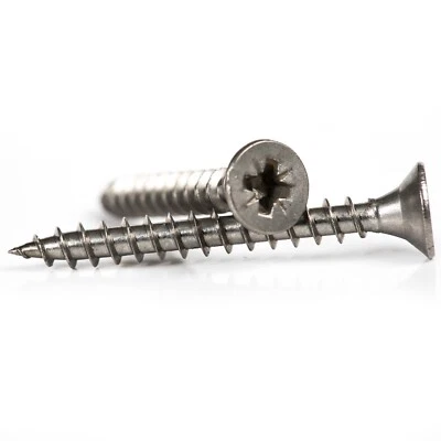 SCREWS CITY A2 Stainless Steel Countersunk Wood Chipboard Screws Pozi Drive 3mm 4mm 5mm