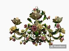 Chandelier Period Liberty A Leaves IN Plate And Blossom Porcelain 8 Light