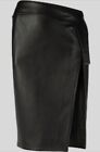 MUGLER Skórzana spódnica rozcięta Czarna Rozmiar 10 ORYGINALNA Sugerowana cena detaliczna 1490 £ #W8