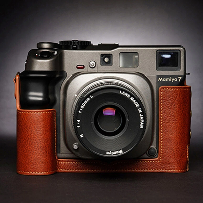 Funda de media cámara de cuero genuino vintage para MAMIYA 7ii/7/6/6MF Foto 1 de 4