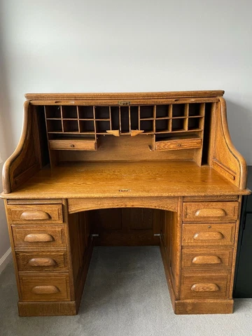Antique Oak Writing Desk Cover