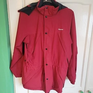 Rohan Atlas Adventure Jacket Mens Size Small Red Coat Long Full Zip Up Hooded - Picture 1 of 17