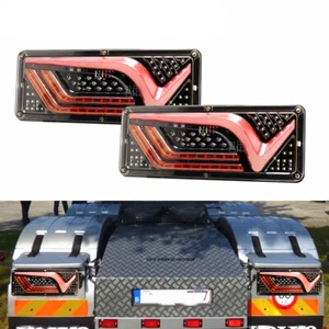 2x LED Truck Tail Light Auto Brake Running Turn Signal Reverse Indicator Lamp - Foto 1 di 12