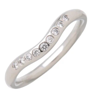 Authentic Tiffany&Co. Curved Band 9P Diamond Ring PT950 Platinum US4.5 Used F/S - Picture 1 of 6