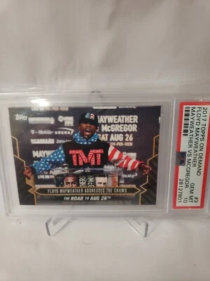 2017 Topps Now Card Floyd Mayweather Conor McGregor PSA 10 POP 6!! - Image 1 of 3