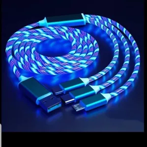 LED Light Up Fast Charging Charger Cable USB Cord For iPhone Android Type C - Picture 1 of 4