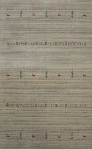 Stylish and Versatile Gabbeh Bedroom Rug Handmade Wool 5x8 ft - Picture 1 of 11