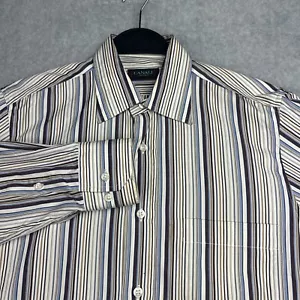 Canali Shirt Mens S Oxford Button Up Long Sleeve Colorful Striped Pocket Italy - Picture 1 of 7
