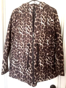 Gallery Damen Gepard braun Kapuze schwere Regenjacke Parka Taschen Medium - Bild 1 von 11