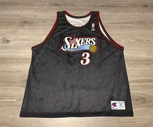 Allen Iverson #3 Philadelphia 76ers NBA Swingman Champion Reversible Jersey 52 - Picture 1 of 13