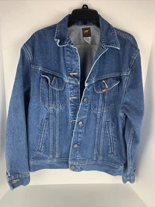 0502 VINTAGE LEE PATD 153438 Giacca da camionista Denim Taglia 50 L Blu Made In USA - Foto 1 di 3