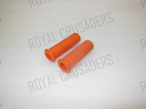 Nuovo Vespa Gomma Mano Impugnatura Set Coperture 22mm Vba / Vbb Arancione #VP426 - Picture 1 of 2