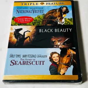 DVD Triple Horse - New / Sealed - Black Beauty - Seabiscuit - National Velvet - Picture 1 of 4
