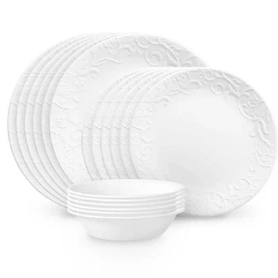 New Corelle Embossed Bella Faenza 18-Piece Dinnerware Set 1114999 - Image 1 of 4