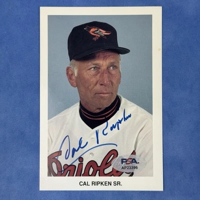 Cal Ripken Sr PSA DNA Coa Autograph  Signed 3.5x5 Photo Post Card - Image 1 of 2