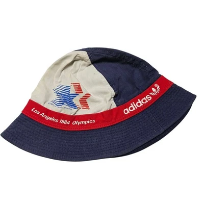 De colección Adidas Los Ángeles 1984 Juegos Olímpicos Sombrero Niños Mediano EE. UU. Blanco Cubo Foto 1 de 4