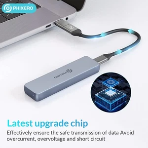 Carcasa de aluminio 10 Gbps M.2 NVME USB 3.1 Gen2 SSD Estuche M2 SSD Estuche UASP - Imagen 1 de 8