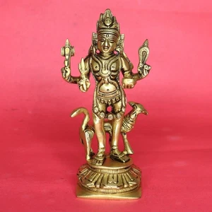 Lord Kaal Bhairav Bhairava Handcrafted Brass Shiva Sculpture Prayer Figurine - Bild 1 von 9