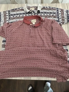 De Colección Woolrich Camisas Polo XXL Para Hombres Patrón Abstracto Manga Corta Hechas en EE. UU. Peces - Imagen 1 de 9